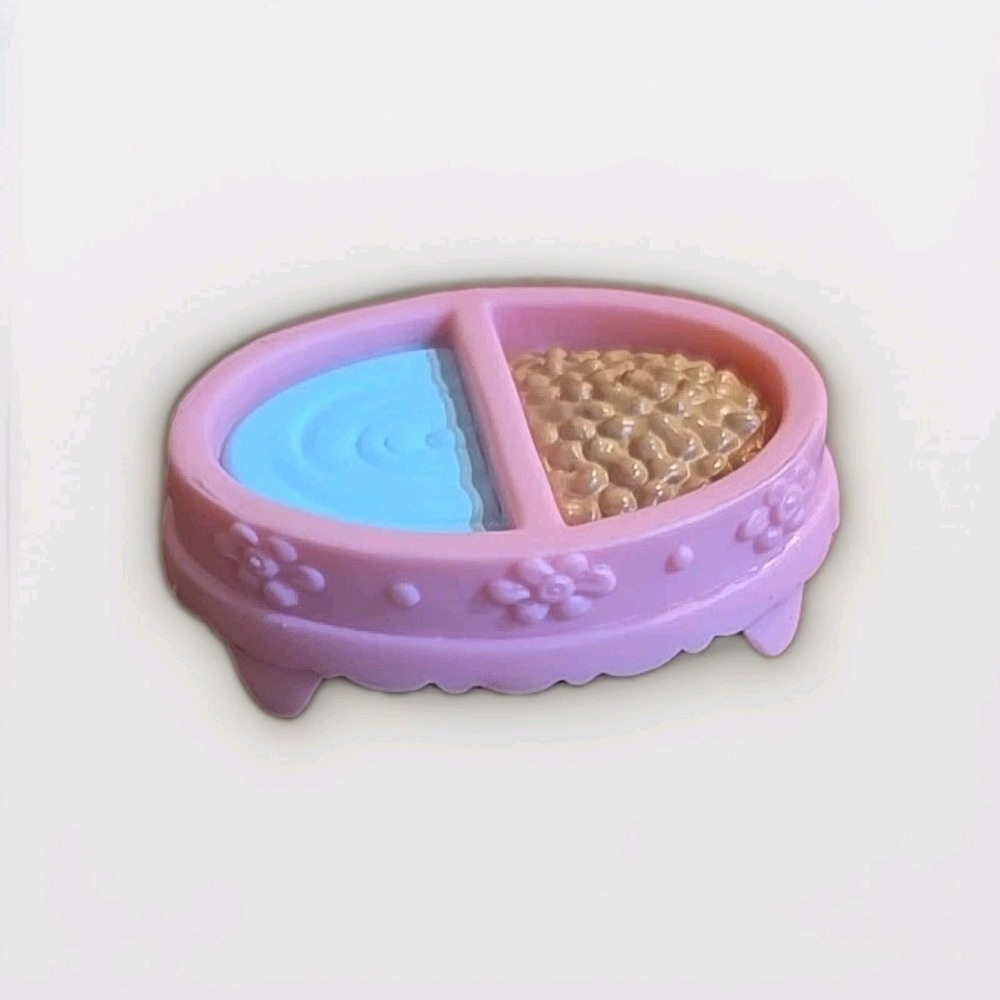 LPS Authentic Replacement Pink Food & Water Dish Littlest Pet Shop Hasbro